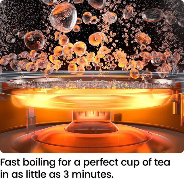 Alt view image 3 of 7 - Chefman Electric Kettle, 1.8L 1500W, Hot Water Boiler, Removable Lid for Easy Cleaning, Auto Shut Off, Boil-Dry Protection, Stainless Steel Filter, BPA Free, Borosilicate Glass Electric Tea Kettle