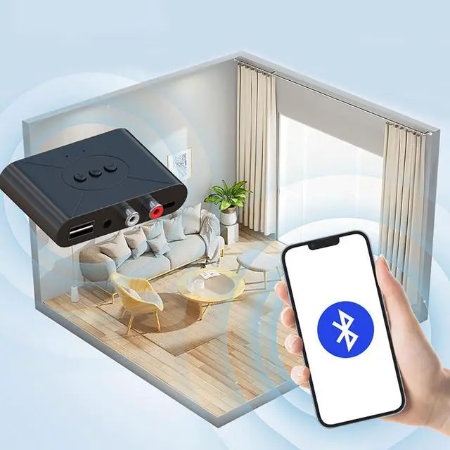 Alt view image 2 of 7 - Bluetooth 5.3 Audio Receiver Wireless RCA Bluetooth Adapter for Stereo Wireless Audio Receiver/USB Flash Drive/NFC One-Touch Connection for Car Speakers and Headphones