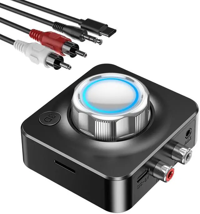 Main image of KAIY Bluetooth Receiver for Home Stereo, RCA Bluetooth Adapter for Old Receiver with 3D Surround, Low Latency 3.5mm Audio Adapter for Old Speakers/Vintage Stereo, Support TF Card Play Music