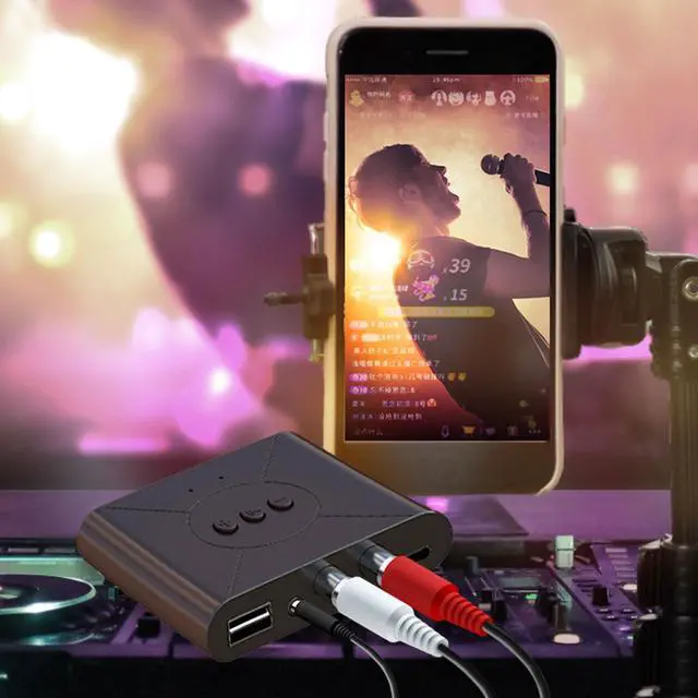 Alt view image 6 of 7 - Bluetooth 5.3 Audio Receiver Wireless RCA Bluetooth Adapter for Stereo Wireless Audio Receiver/USB Flash Drive/NFC One-Touch Connection for Car Speakers and Headphones