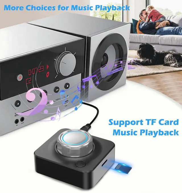 Alt view image 5 of 7 - KAIY Bluetooth Receiver for Home Stereo, RCA Bluetooth Adapter for Old Receiver with 3D Surround, Low Latency 3.5mm Audio Adapter for Old Speakers/Vintage Stereo, Support TF Card Play Music