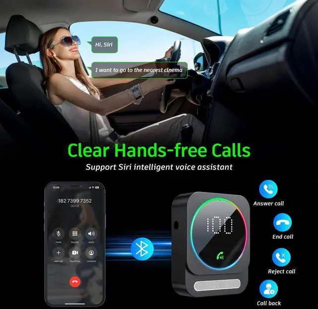 Alt view image 3 of 7 - SONRU Bluetooth 5.3 Receiver for Car, Wireless Audio Adapter for Car/Home Stereo/Wired Headphones/Speaker, Bluetooth Aux Adapter, Dual AUX Outputs, RCA AUX 3.5mm Music Receiver