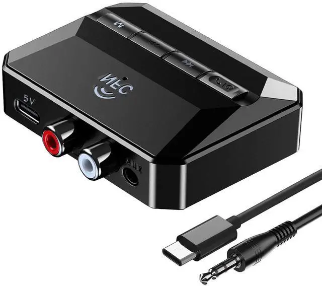 Main image of Bluetooth Receiver, NFC-Enabled RCA/3.5mm AUX USB Drive/TF Card Outputs, Wireless Audio Adapter with Bluetooth 5.3, Volume/Track Control for Home Stereos Speakers Headphones