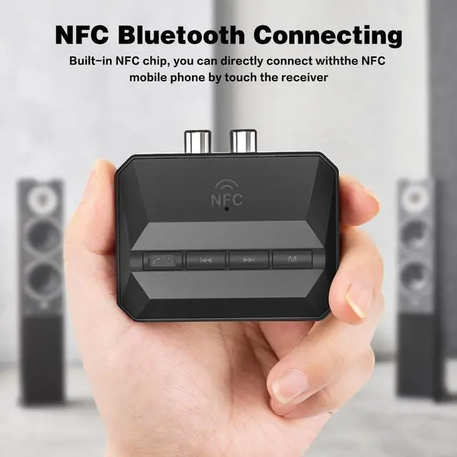 Alt view image 6 of 7 - Bluetooth Receiver, NFC-Enabled RCA/3.5mm AUX USB Drive/TF Card Outputs, Wireless Audio Adapter with Bluetooth 5.3, Volume/Track Control for Home Stereos Speakers Headphones