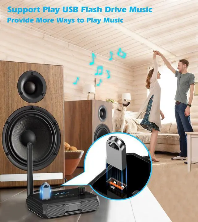 Alt view image 6 of 7 - KAIY Bluetooth 5.3 Receiver for Home Stereo, Optical Low Latency & HD Music Audio Bluetooth to RCA Adapter for Stereo/Speakers/Wired Speakers/Home Audio Music Streaming Stereo System, Support AUX/USB