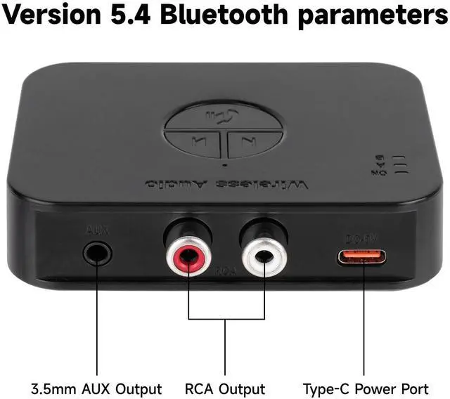 Alt view image 2 of 7 - M2R Bluetooth 5.4 Audio Receiver 3.55mm RCA Bluetooth Adapter for Stereo Wireless Audio Receiver/USB Flash Drive/NFC One Touch Connection for Home and Car Stereo System Speakers