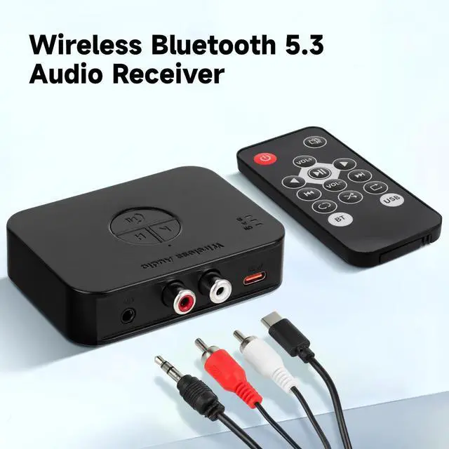 Alt view image 3 of 7 - M2R Bluetooth 5.4 Audio Receiver 3.55mm RCA Bluetooth Adapter for Stereo Wireless Audio Receiver/USB Flash Drive/NFC One Touch Connection for Home and Car Stereo System Speakers