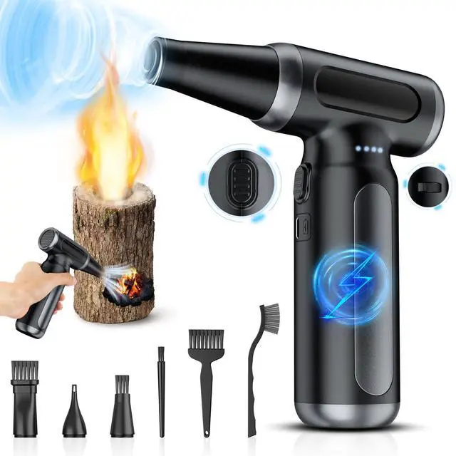 Main image of Electric Compressed Air Duster - 33,0000 RPM Rechargeable Cordless Turbo Blower, Portable Air Blower Gun for Cars, PC, Keyboard, Home & Outdoor Dust Cleaning (Replaces Compressed Air Cans)