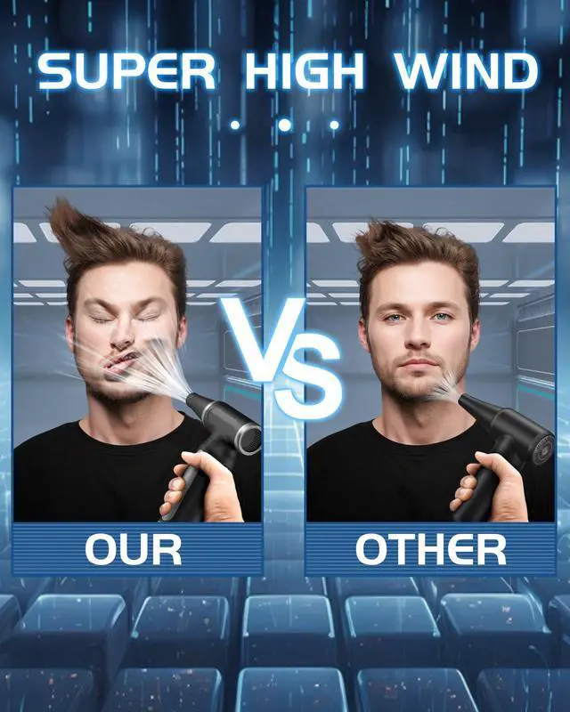 Alt view image 3 of 7 - Electric Compressed Air Duster - 33,0000 RPM Rechargeable Cordless Turbo Blower, Portable Air Blower Gun for Cars, PC, Keyboard, Home & Outdoor Dust Cleaning (Replaces Compressed Air Cans)