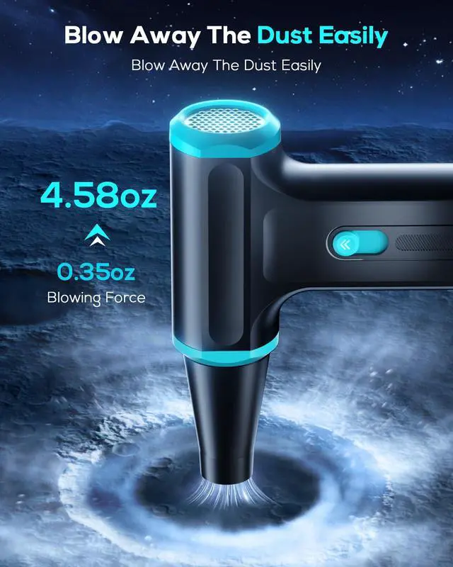 Alt view image 5 of 7 - AKSILM Compressed Air Duster-Stepless Adjustable 110,000RPM Electric Cleaner for Keyboard, PC Cleaning, Rechargeable Cordless Jet Dry Blower Replace Canned Air Compressed Air Cans - Blue