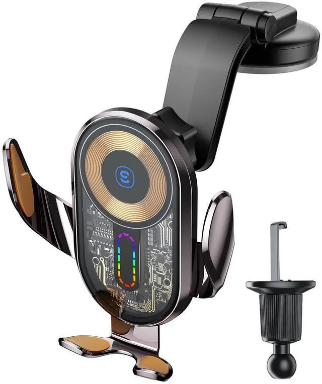 Main image of Wireless Car Charger, ESSAGER 15W Fast Charging Car Phone Holder Mount Auto Clamping Cell Phone Stand for iPhone 15 14 13 12 11 Pro Max, Samsung Galaxy S23 S22 S21