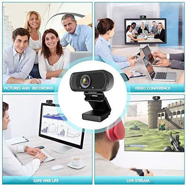 Alt view image 6 of 7 - Webcam HD 1080p ,Live Streaming HD Camera with Stereo Microphone, PC Desktop or Laptop USB Webcam with 110 Degree View Angle, for Switch 2,Video Calling, Recording, Conferencing, Streaming, Gaming