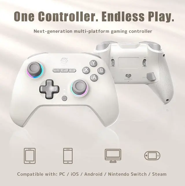 Alt view image 7 of 7 - PeriphX Wireless PC Controller with 1000Hz Polling Rate, Switchable Hall and Tactile Triggers, Hall Joysticks, Turbo, Macro, RGB Lighting, 2.4G Bluetooth Wired, Compatible with Windows PC/ Switch