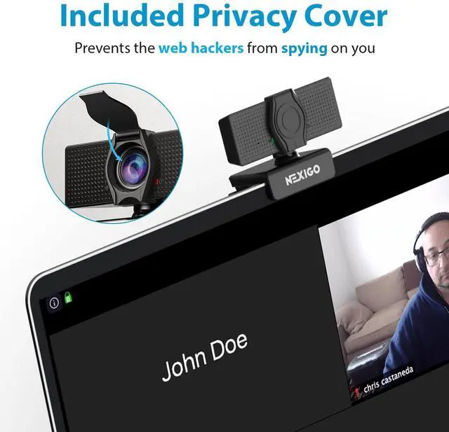 Alt view image 3 of 7 - NexiGo N60 1080P Webcam with Microphone, Adjustable FOV, Zoom, Software Control & Privacy Cover, USB HD Computer Web Camera, Plug and Play, for Zoom/Skype/Teams, Conferencing and Video Calling
