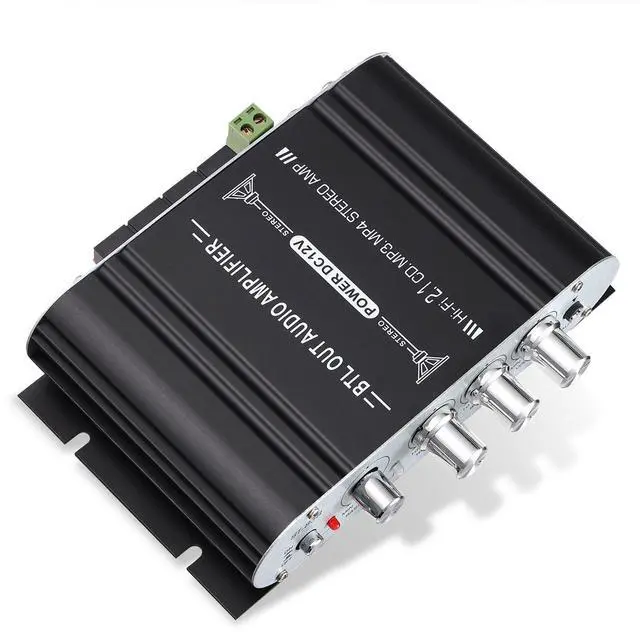 Alt view image 2 of 7 - Facmogu ST-838 2.1 Channel HiFi Stereo Subwoofer Amplifier, RMS 20Wx2+40W Mini Digital Audio Power Amplifier for Home Speakers, 80W Subwoofer Amplifier Audio Stereo Bass Amp with Power Supply - Black