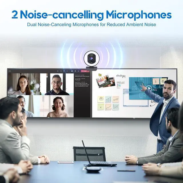 Alt view image 6 of 7 - 4K Webcam with Ring Light Web Cam 4K Autofocus with TOF Computer Camera 1080P 60FPS Web Camera Built-in Privacy Cover and Microphone Streaming Webcams for Switch 2/Zoom/Skype/Google Meet Black