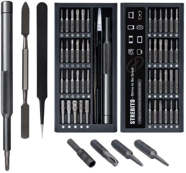 Main image of STREBITO Micro Screwdriver Set 50 in 1 Precision Screwdriver Set, S2 Steel Multi Bit Mini Repair Kit for Electronics, Computer, Phone, Laptop, Glass, Watch, Switch, Game Controller