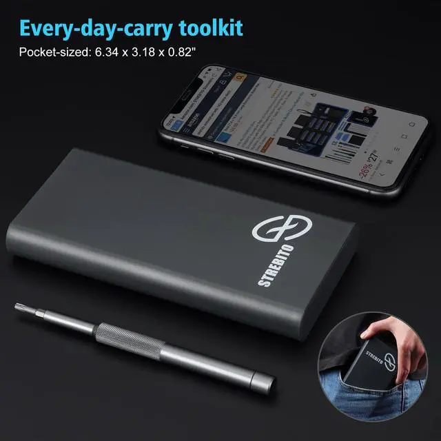 Alt view image 6 of 7 - STREBITO Micro Screwdriver Set 50 in 1 Precision Screwdriver Set, S2 Steel Multi Bit Mini Repair Kit for Electronics, Computer, Phone, Laptop, Glass, Watch, Switch, Game Controller