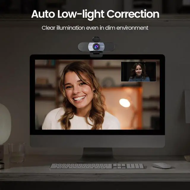 Alt view image 7 of 7 - EMEET 1080P Webcam, C960 Web Camera with 2 Noise-Cancelling Microphones & Privacy Cover, 90° FOV Computer Camera, Plug & Play USB Webcam for Calls/Conference, Zoom/Skype/YouTube, Laptop/Desktop, Grey