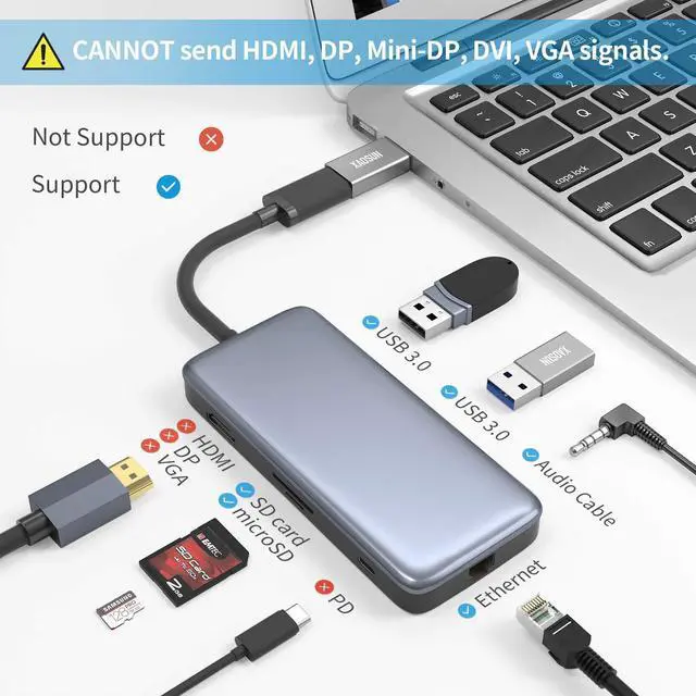Alt view image 4 of 7 - XAOSUN [10Gbps] USB C Female to USB Male Adapter (2-Pack), 3.1 USB A to C Adapter, One-Sided SuperSpeed Data Sync & 100W Fast Charging for iPhone 15 Plus Pro Max, Laptop, Charger, Quest Link, etc.