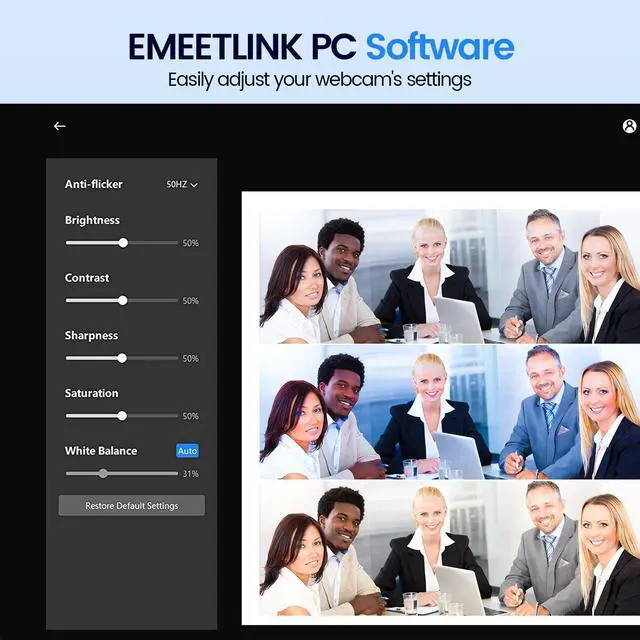 Alt view image 6 of 7 - EMEET 1080P Webcam, C960 Web Camera with 2 Noise-Cancelling Microphones & Privacy Cover, 90° FOV Computer Camera, Plug & Play USB Webcam for Calls/Conference, Zoom/Skype/YouTube, Laptop/Desktop, Grey