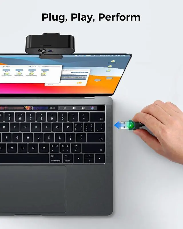 Alt view image 7 of 7 - Edew 1080P Webcam Computer Camera with Microphone & Wide View - Auto Light Correction Webcam for PC, Mac, Laptop, Desktop - Built-in Privacy Cover Plug & Play USB for Zoom/Skype/Streaming