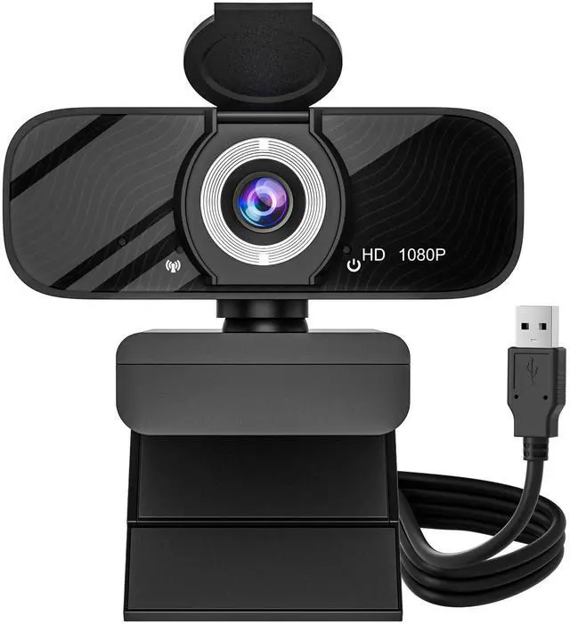 Main image of KEHIPI USB HD Webcam with Built-in Microphone and Rotatable Tripod, 1080P Video, Wide Angle Camera, Privacy Cover, for Desktop PC or Laptop ComputerBlack