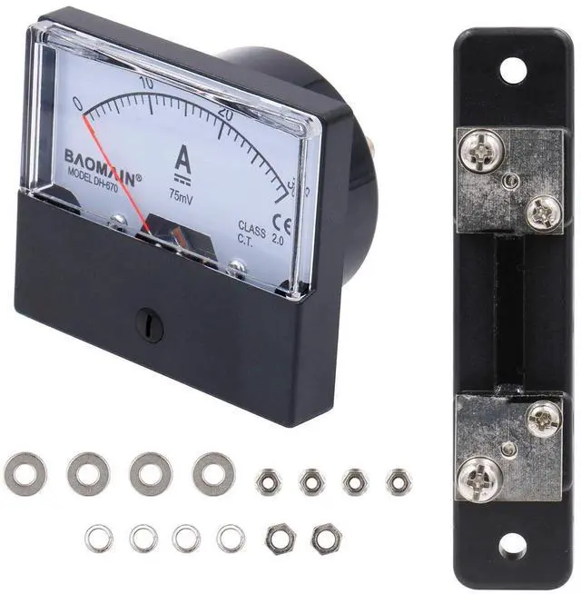 Alt view image 5 of 6 - Baomain DH-670 30A Analog Amp Panel Meter Current Ammeter DC 0-30A with Shunt