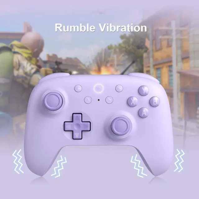 Alt view image 5 of 7 - 8Bitdo Ultimate 2C Wireless Controller for Windows PC & Android, Hall Effect Joysticks and Triggers, PC Controller with 1000 Hz Polling Rate, Remappable L4/R4 Bumpers, Purple