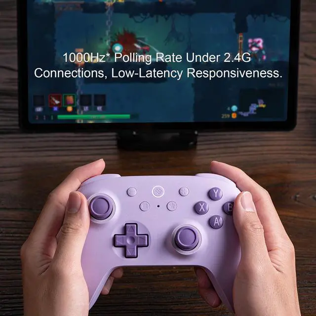 Alt view image 6 of 7 - 8Bitdo Ultimate 2C Wireless Controller for Windows PC & Android, Hall Effect Joysticks and Triggers, PC Controller with 1000 Hz Polling Rate, Remappable L4/R4 Bumpers, Purple