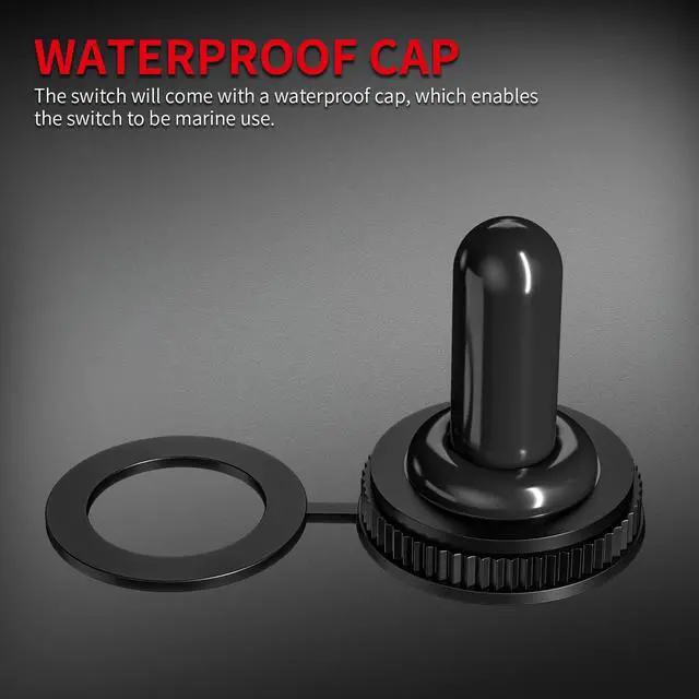 Alt view image 5 of 6 - DaierTek Waterproof Momentary Toggle Switch 12V DC 20A Heavy Duty Marine SPDT Switch Rocker 3 Way (ON)-Off-(ON) 250V AC 15A with Weatherproof Boot Cap Cover for Auto Car Boat -4pcs
