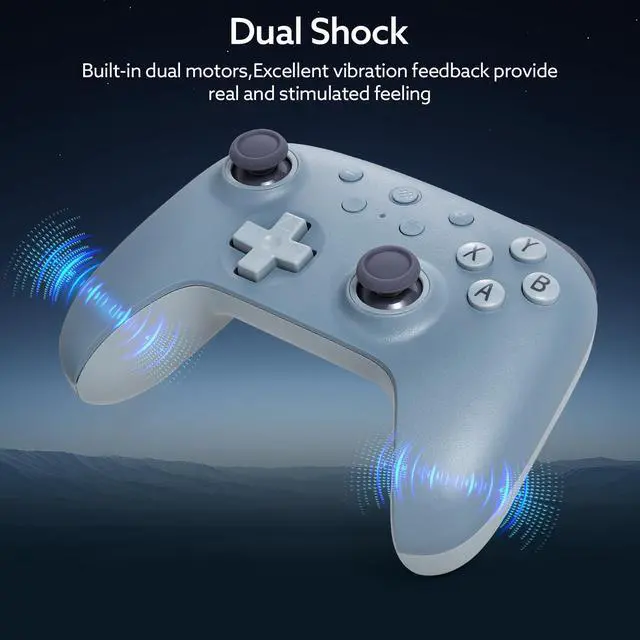 Alt view image 4 of 6 - 8Bitdo Ultimate 2C Wireless Controller for Windows PC and Android, with 1000 Hz Polling Rate, Hall Effect Joysticks and Triggers, and Remappable L4/R4 Bumpers (Special Edition-Blueberry)