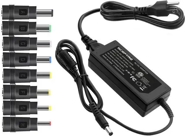 Main image of Kado AC/DC Power Adapter 12V-4A 3A 2.5A 2A 1.25A 1A Power Cord 5.5x2.1mm with 8 Tips Made for Sceptre Monitor, Echo Smart Speaker & Display, Webcam, Router, Mini PC, Projector, CCTV, Bluetooth Speaker