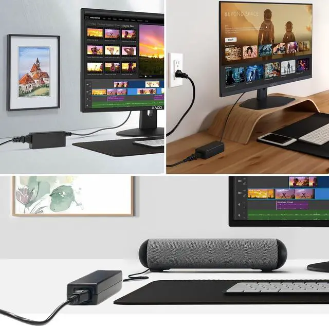 Alt view image 5 of 7 - Kado AC/DC Power Adapter 12V-4A 3A 2.5A 2A 1.25A 1A Power Cord 5.5x2.1mm with 8 Tips Made for Sceptre Monitor, Echo Smart Speaker & Display, Webcam, Router, Mini PC, Projector, CCTV, Bluetooth Speaker