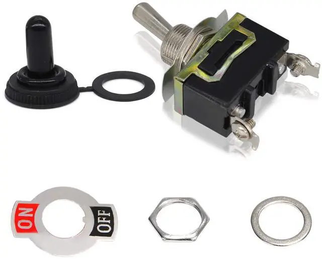 Alt view image 6 of 7 - 5PCS Marine Toggle Switch 12V Boat Automotive Car Waterproof SPST Rocker Toggle Switch ON/Off 2Pin 2Position 20A/125V 15A/250V Heavy Duty Weatherproof Boot Cover Silver