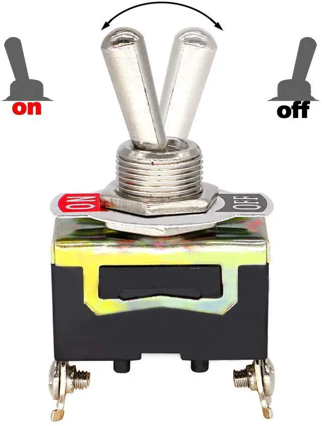 Alt view image 4 of 7 - 5PCS Marine Toggle Switch 12V Boat Automotive Car Waterproof SPST Rocker Toggle Switch ON/Off 2Pin 2Position 20A/125V 15A/250V Heavy Duty Weatherproof Boot Cover Silver