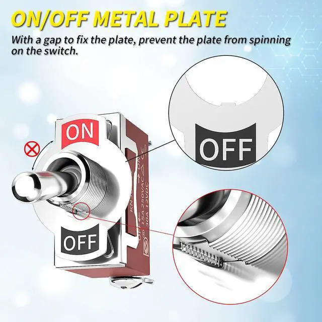 Alt view image 3 of 6 - Joinfworld Toggle Switch 12V DC 125V SPST 2 Pin Waterproof Marine Toggle Switch 12 Volt On Off Switch 30A Heavy Duty with Boot Cover for Automotive Boat Car Truck - 4Pack