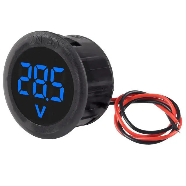 Alt view image 6 of 6 - DWEII 5PCS DC 4-100V Car LED Digital Display, Round 2 Wire Voltmeter DC Digital Car Voltage Current Meter Volt Detector Tester Monitor Panel for Motorcycle Truck Camper Caravan Marine ATV UTV