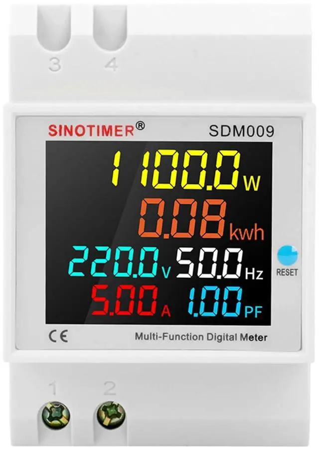 Main image of 6IN1 Single Phase Energy Meter Din Rail Electricity Usage Monitor AC 40-300V 100A Voltmeter Ammeter Watt Kwh Frequency Power Meter Built-in CT 110V