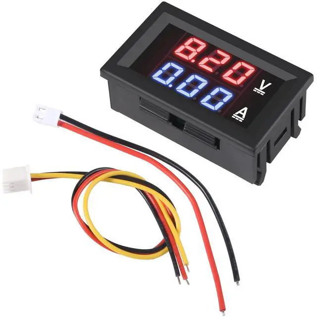 Alt view image 3 of 7 - Aobao 2pcs 0.28'' Digital Volt Amp Voltmeter Ammeter Meter DC 0-100V 50A Red Blue Dual LED Display Voltage Amperage Current Meter 2 in 1 Tester with 50A/75mV Shunt