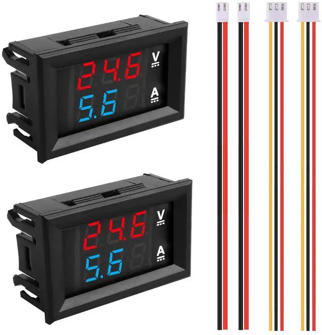 Main image of 0.28" Volt Meter, DC 0-100V 10A Digital Voltmeter Ammeter Dual 3 Bits LED Display with Connect Wires Mini Ammeter Voltmeter for Electronic Circuit Experiments Cars RV Solar Energy