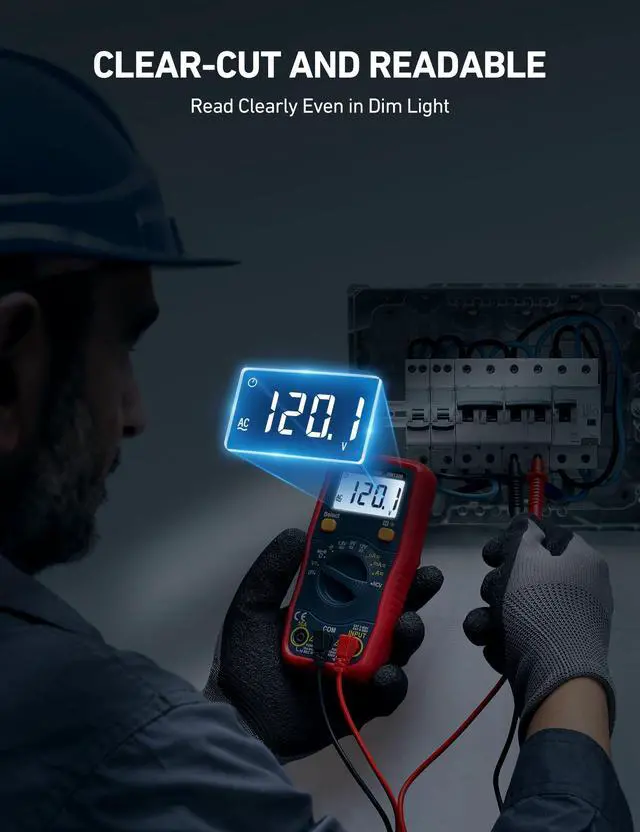 Alt view image 6 of 7 - KEHIPI Digital Multimeter, Voltmeter 1.5v/9v/12v Battery Voltage Tester Auto-Ranging/Ohmmeter/DMM with NCV Function, Accurately Measures Voltage Current Amp Resistance Capacitance