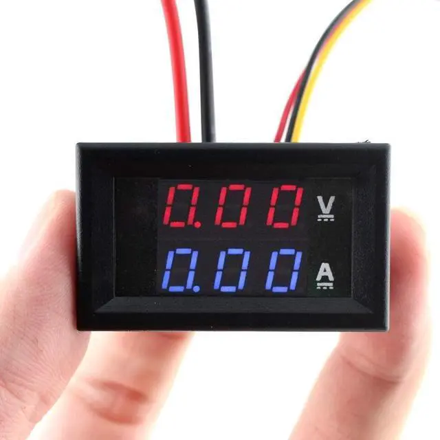 Main image of Eiechip LED Digital Voltmeter Ammeter, Mini DC Digital Multimeter 100V 10A, Blue Red LED Amp Dual Digital Display Volt Meter Gauge, Car Current Monitor Tester 0.28"