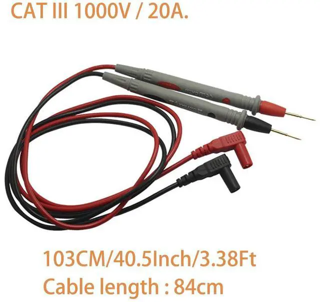Alt view image 4 of 7 - Test leads 1000V 20A Ultra-Sharp Gold-Plated Test Probe Lead for Multimeter Meter Test lead, 40.5 inch / 103 cm, multimeter test leads for Fluke/AstroAI/INNOVA/Klein Multimeter Electronic Clamp tester