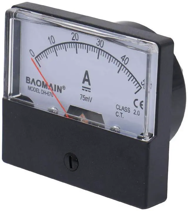 Alt view image 6 of 7 - Baomain DH-670 DC 0-50A Analog Amp Panel Meter Current Ammeter with 75mV Shunt