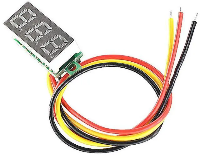 Alt view image 4 of 5 - 10PCS Mini DC Voltmeter 3-Wire DC 0-100V Voltage Tester 0.28 inch LED Panel 5 Colors Combined