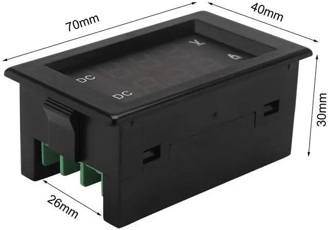Alt view image 5 of 7 - DROK DC 4.5-100V Digital Voltmeter Ammeter Multimeter Panel, DC Amp Meter Voltage Meter, Current Meter 0-50A Volt Tester, LED Display Voltage Gauge for Automotive Motor Battery