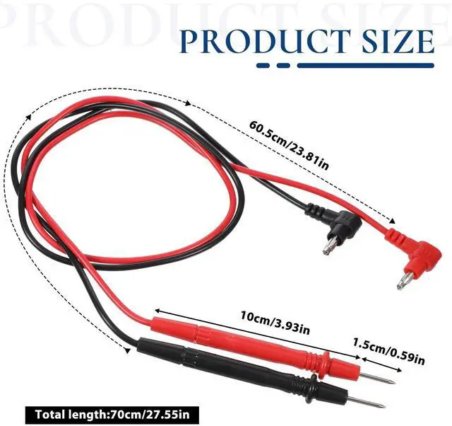 Alt view image 2 of 7 - Multimeter Test Leads Kit, 1000v Multimeter Leads, 60cm Banana Plug Multimeters Probe Test Leads Cable for Digital Multimeters, Electronic Clamp Meter