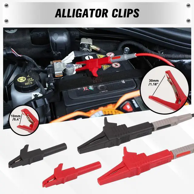 Alt view image 4 of 7 - 27-Piece Multimeter Test Leads Set, CAT.III 1000V / CAT.IV 600V Multimeter Probes with Alligator Clips, Needle Probe, Replaceable Probe Accessories, Soft PVC Volt Meter Lead