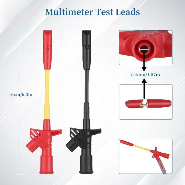 Alt view image 4 of 7 - 27-Piece Multimeter Test Leads Probes kitmultimeter Probes,Multimeter Leads Test Tweezers withAlligator Clips with WiresVolt Meter Leads Test Probesmultimeter Leads kit
